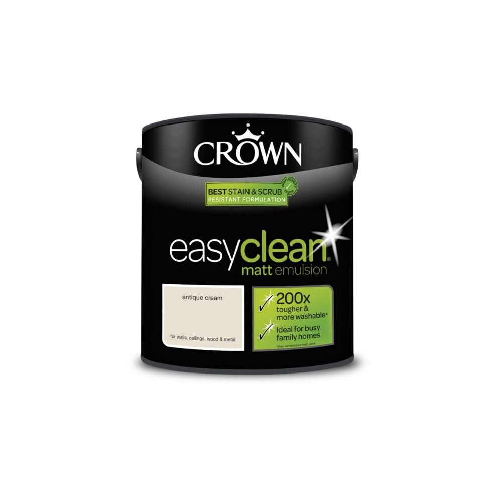 Crown - Easyclean Matt Emulsion - 2.5L Antique Cream 5010131575792