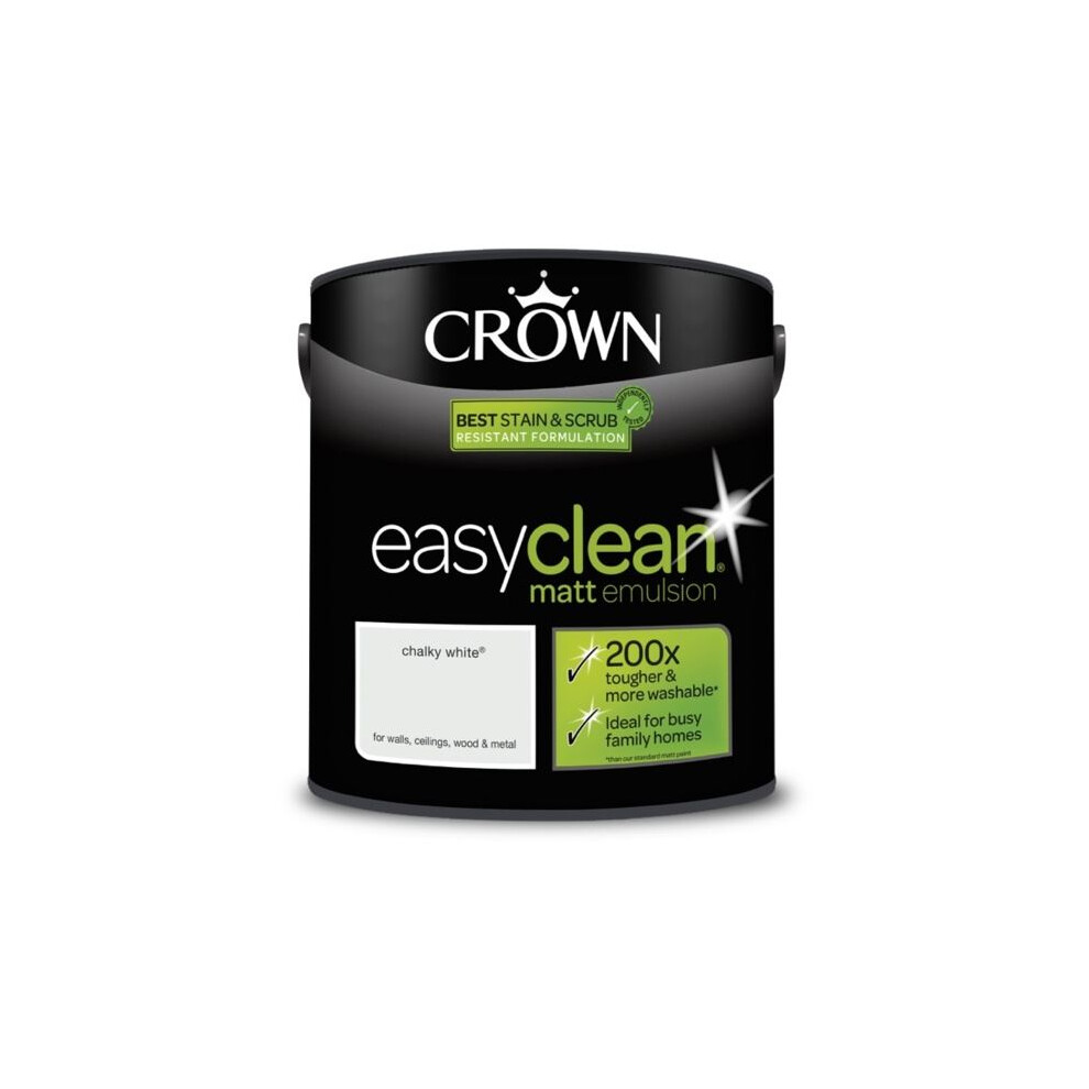 Crown White - Easyclean Matt Emulsion - 2.5L Chalky