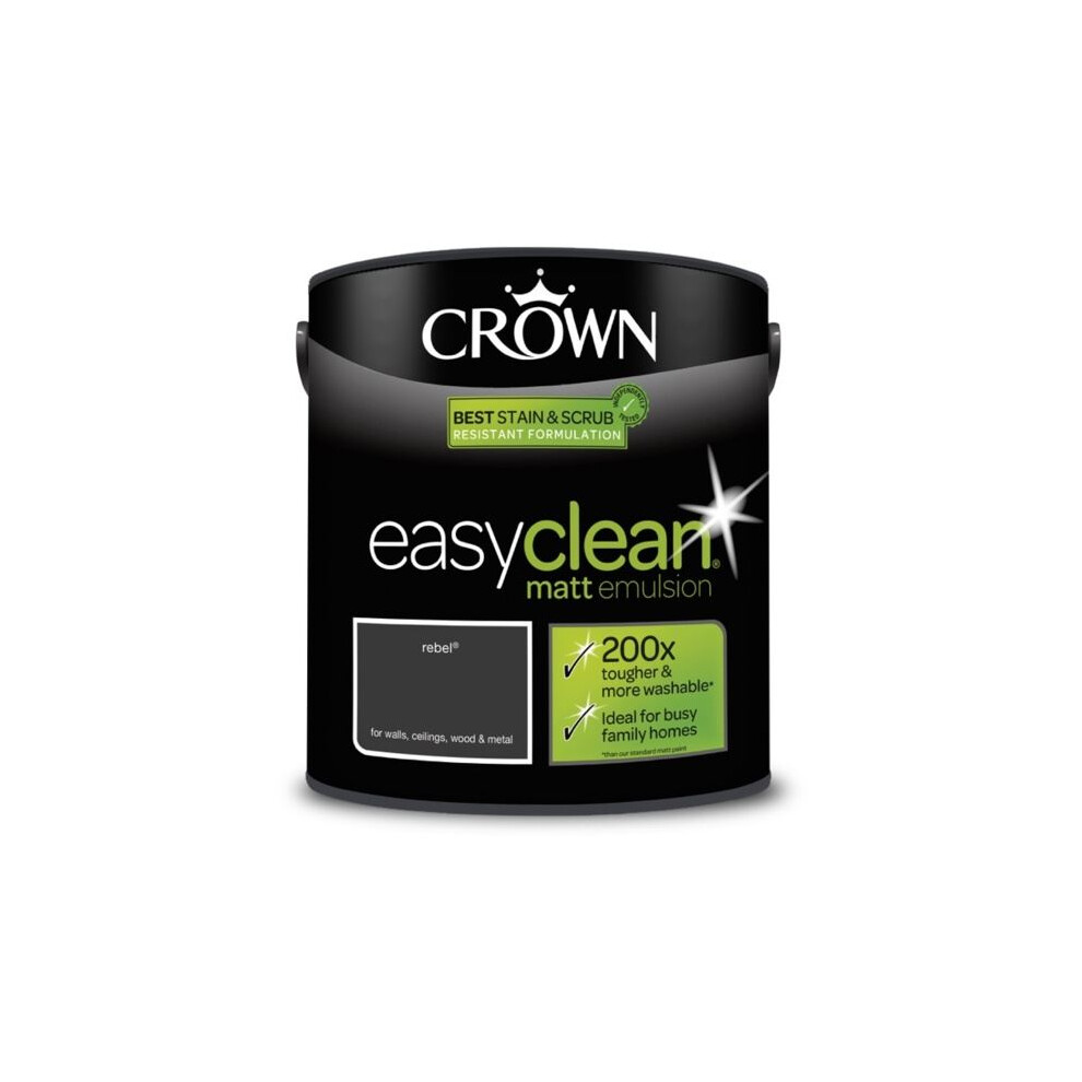 Crown - Easyclean Matt Emulsion - 2.5L Rebel 5010131576171