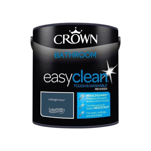 Crown - Easyclean Bathroom Mid Sheen 2.5L - Midnight Navy