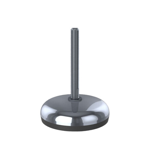 Rostfreier Fu M12x100 100mm Basis mit Gummipuffer + Einsatz 30x30x1.5mm - Set von 4 1