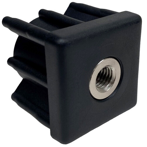 Rostfreier Fu M12x150 80mm mit Gummipuffer + Einsatz 30x30x1,5mm - 4er Set 2
