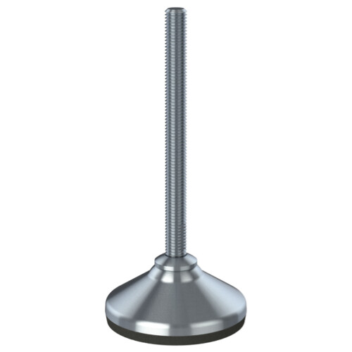 Rostfreier Fu M12x150 80mm mit Gummipuffer + Einsatz 30x30x1,5mm - 4er Set 1