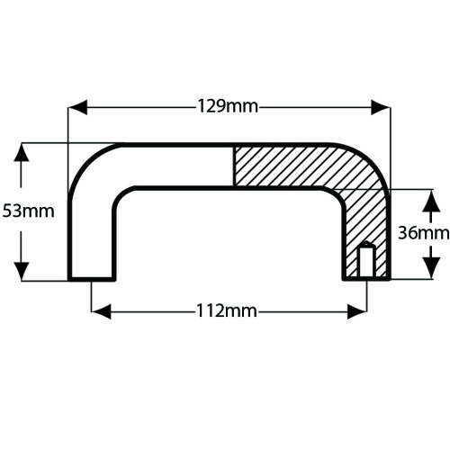 Aluminium Brückengriff - 112mm Lochmitte - M8 Gewinde 1