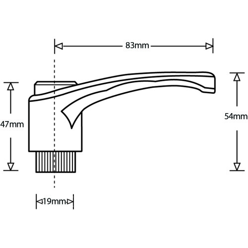 Klemmgriff M10 Innengewinde Nylon (Zinkgewinde) 1