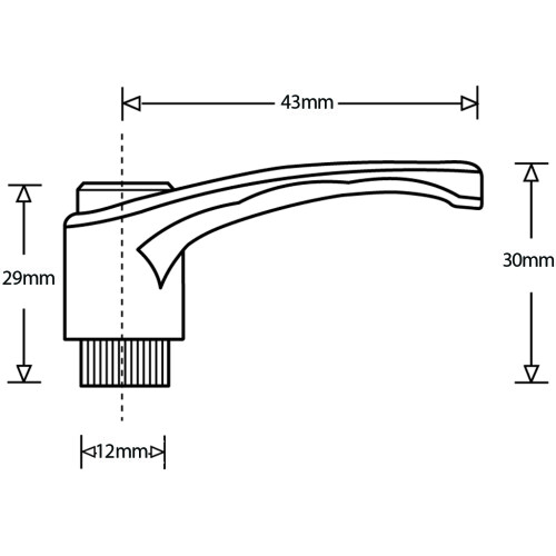 Klemmgriff M5 Innengewinde Nylon (Zinkgewinde) 1