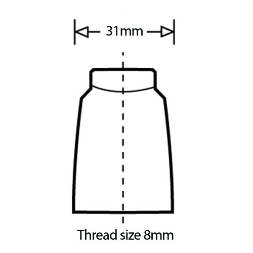 Nylon bridge handle - 132mm hole centre - M8 brass thread 2