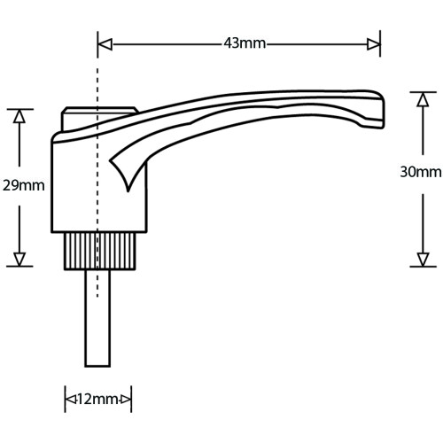 Klemmgriff M5x20 Nylon-Außengewinde (Zinkgewinde) 1