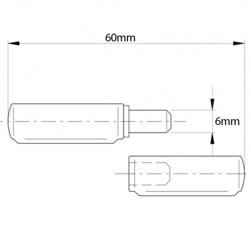 Scharnier 60mm Edelstahl Fallprofil schweißbarer fester Stift 1