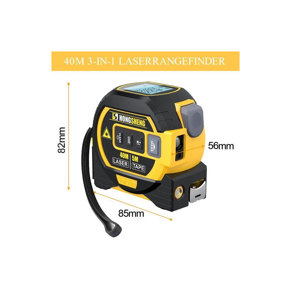 Photos - Tape Measure and Surveyor Tape Tape Measure,40M Yellow--3 in 1 Laser Tape Rangefinder, Cross Line Measuring Instruments, Infrared Electronic Ruler D