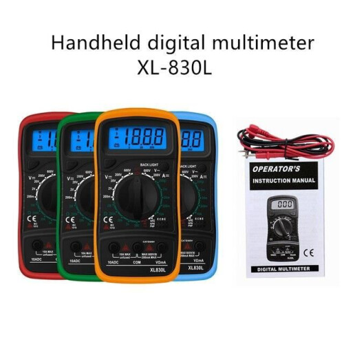 Multimeter,Blue--Handheld Backlight LCD Digital Multimeter, Portable AC ...