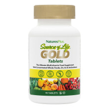 NaturesPlus Source of Life Gold Tablets - Whole Food Multivitamin and Mineral Supplement with Superfoods for Men and Women - Vegetarian, Gluten Free -