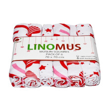 Muslin Squares - Pack of 6 (70 x 70 cm) - Soft, Absorbent & Breathable 100% Pure Cotton Muslin Cloths for baby-Burp Cloths - Ideal to Clean, Wipe &