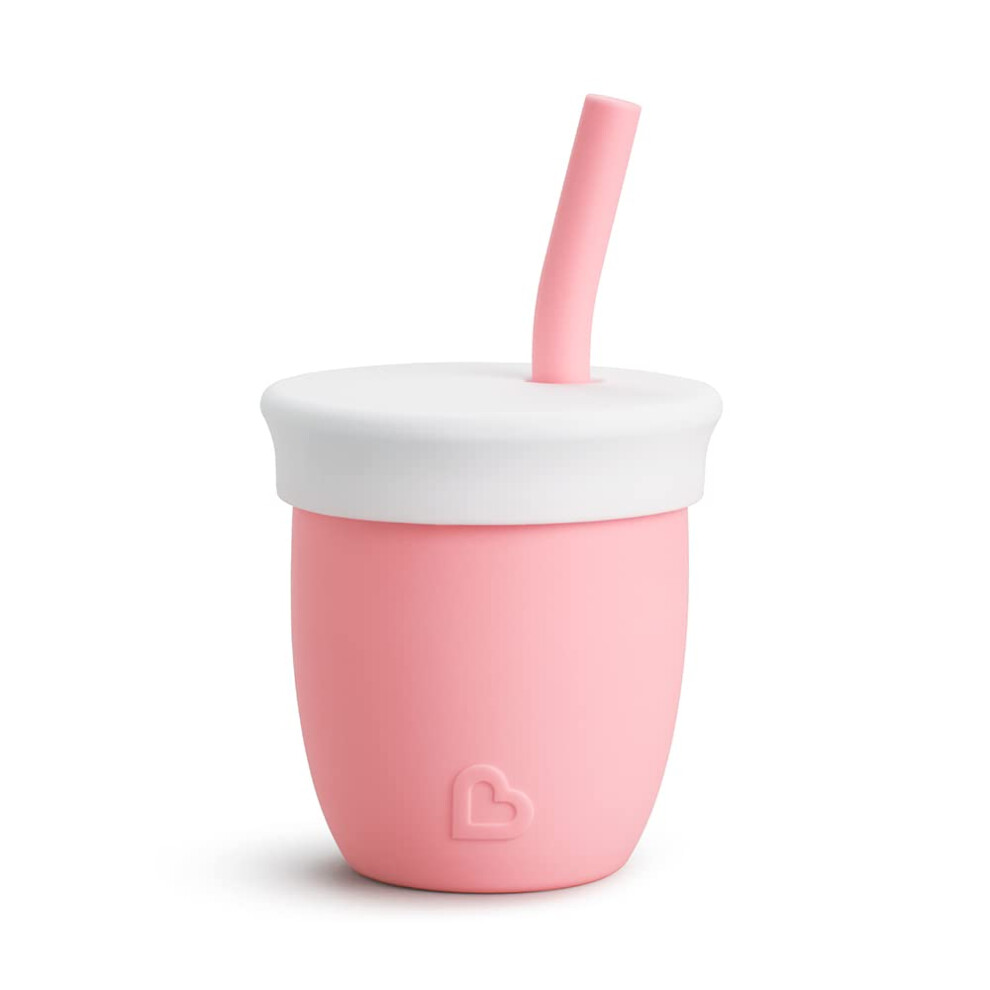 C'est Silicone! Open Training Cup with Straw for Babies and Toddlers 6 Months+ Ideal Transition Sippy Cup, Free Flow Sippy Cup to Straw Cup for Baby