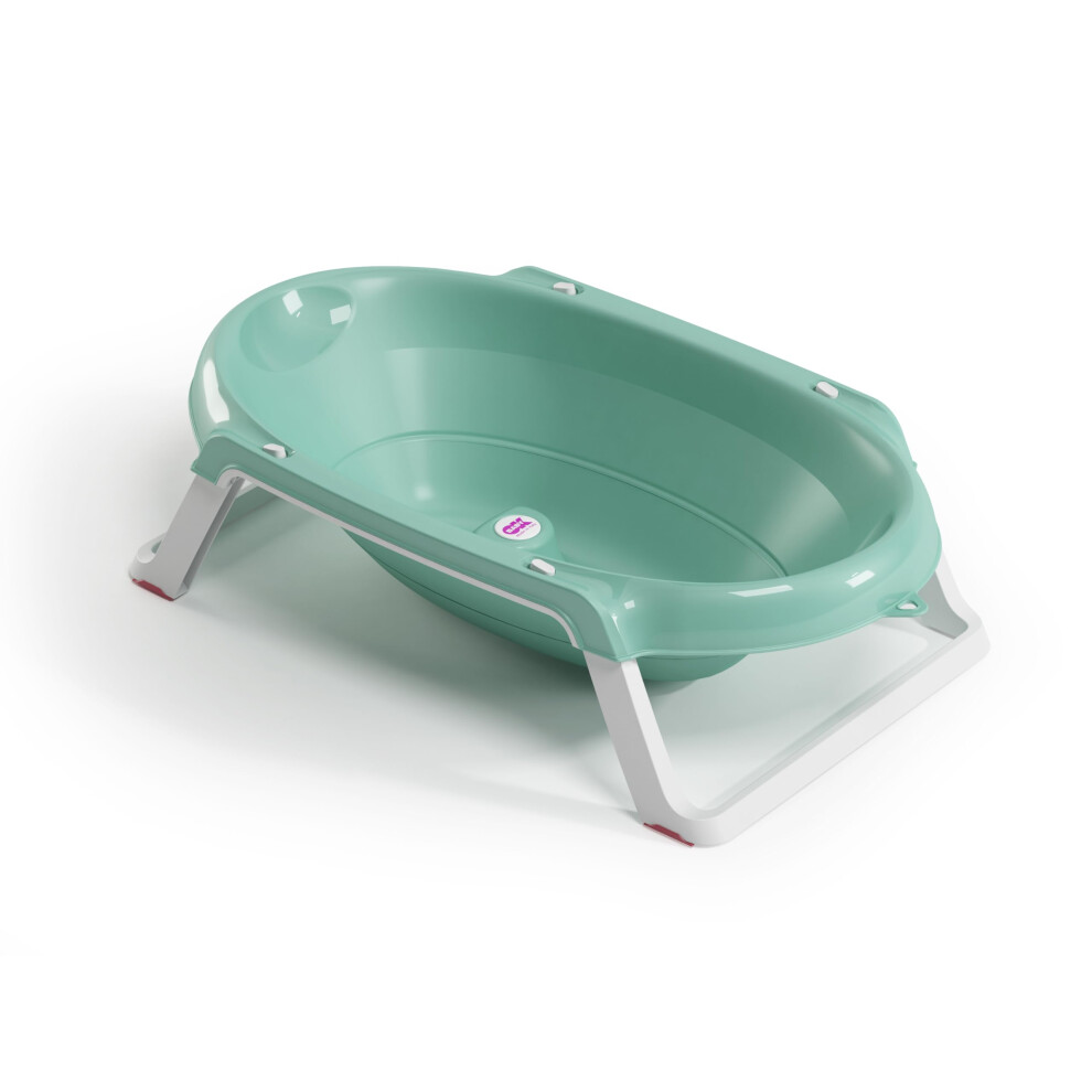 Onda Slim Folding Baby Bath With Support Post, Aqua Okbaby