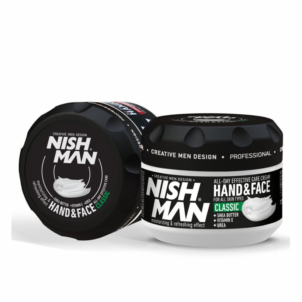 Nishman Cream Hand, Face And Body For Men, 300 Ml, Classic Extract - Smoothing, Nourishing Moisturizing Refreshing Effect - Contains Shea Butter, Vitamin-E,