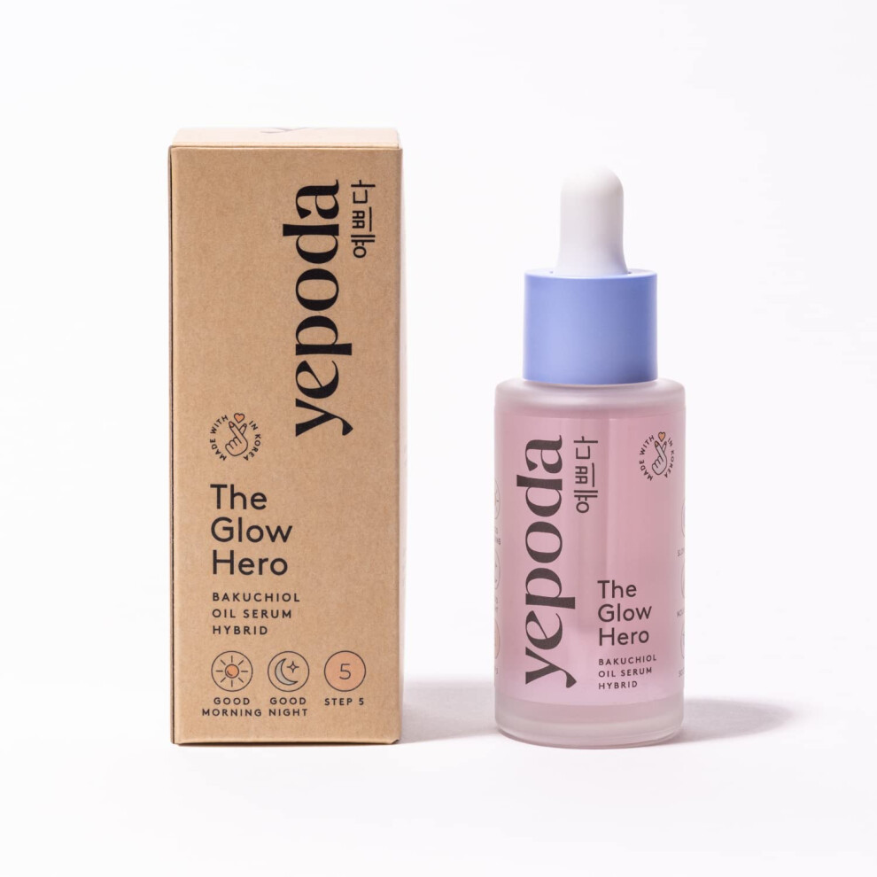 Yepoda - The Glow Hero - Oil Serum With Bakuchiol. Slow Aging Serum For Radiant Complexion. Korean Cosmetics (30 Ml)