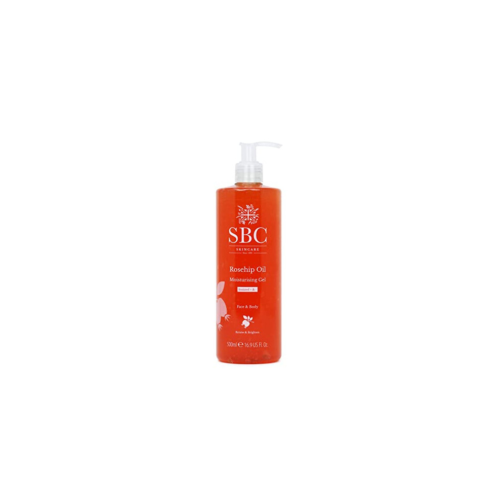 Sbc Skincare Rosehip Oil Moisturising Gel - 500Ml | Face And Body Moisturiser | Anti-Ageing Face Serum With Rosehip Oil | Vegan Friendly Moisturiser With