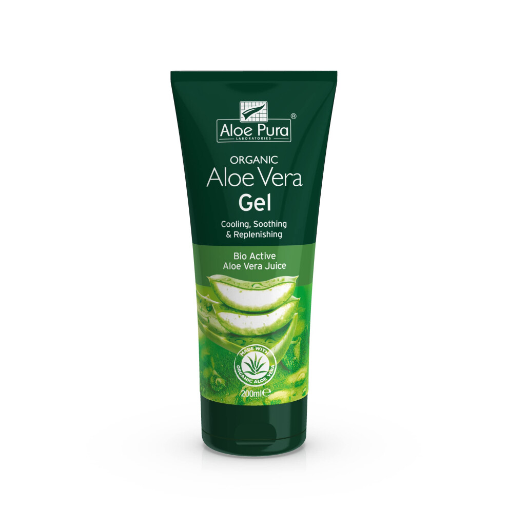 Organic Aloe Vera Gel, Natural, Vegan, Cruelty Free, Paraben and SLS Free, Cooling, Soothing, 200 ml (Pack of 1)