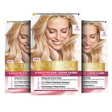 Excellence Crème Permanent Hair Dye, Radiant At-Home Hair Colour with up to 100% Grey Coverage, Pro-Keratin, Up to 8 Weeks of Colour, Pack of 3,