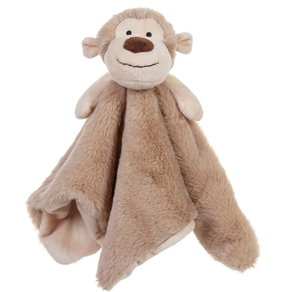 Stuffed Animals Monkey Security Blanket Infant Nursery Character Blanket Luxury Snuggler Plush Baby Lovey(Monkey, 13 Inches) Apricot Lamb
