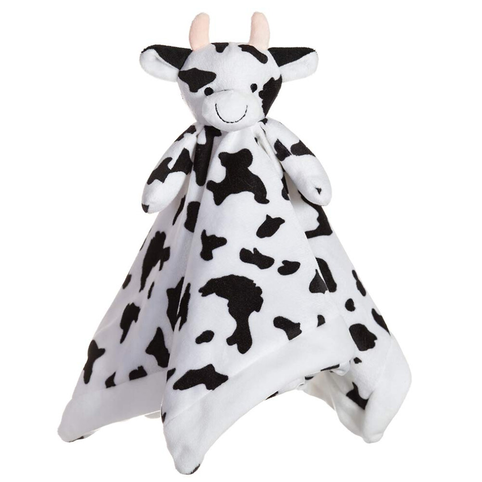 Stuffed Animals Cow Security Blanket Infant Nursery Character Blanket Luxury Snuggler Plush Baby Lovey(Cow, 13 Inches) Apricot Lamb