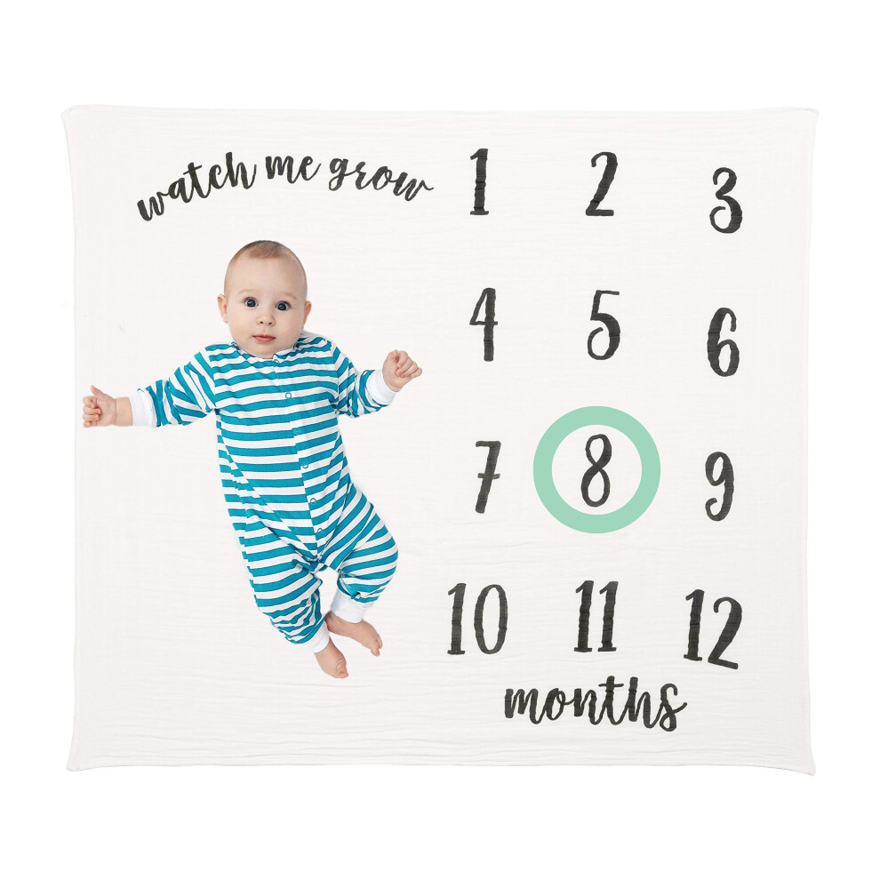 Baby Milestone Blanket, Gender-Neutral Baby Monthly Growth Chart, Baby Milestone Photo Background, Gift For New And Expecting Parents, And Black/White Little Pear