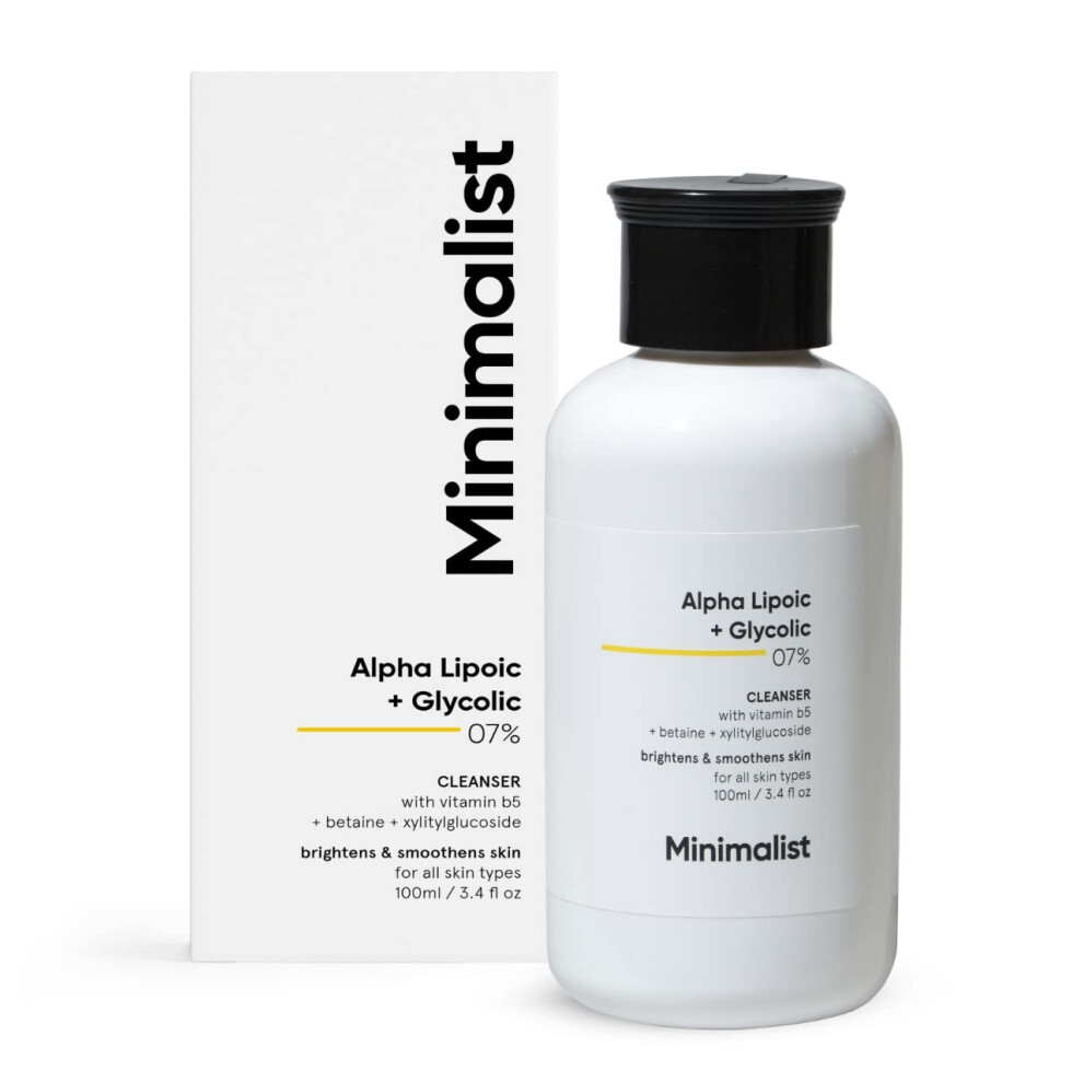 Minimalist 7% Ala & Aha Brightening Face Wash With Vitamin B5 For Hydration, Glycolic Acid For Exfoliation & Alpha Lipoic Acid For Glowing Skin