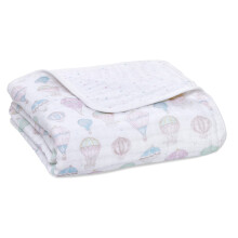 100% Cotton Muslin Dream Blanket, 120x120cm, Ideal Newborn Nursery & Cot Blankets for Baby Girls & Boys, Toddler & Infant Bedding, Shower & Registry