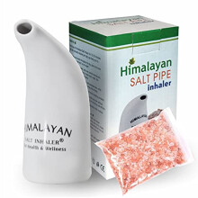 Health Original Himalayan Salt Inhaler Pipe Ceramic filled with 100% Pure Himalayan salt - with hygienic with 200Grm Salt Free (pack of 1 salt inhaler