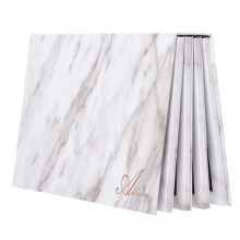 4-Layer Book Shaped Marble Magnetic Palette Large Empty Makeup Palette Storage Box for Eyeshadow Lipstick Blush Powder (White)