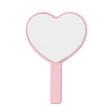 Heart Shaped Mirrors Hand Cosmetic Mirrors Handheld Makeup Mirrors Cute Travel Mirrors Lightweight Portable Mirrors with Handle Pink