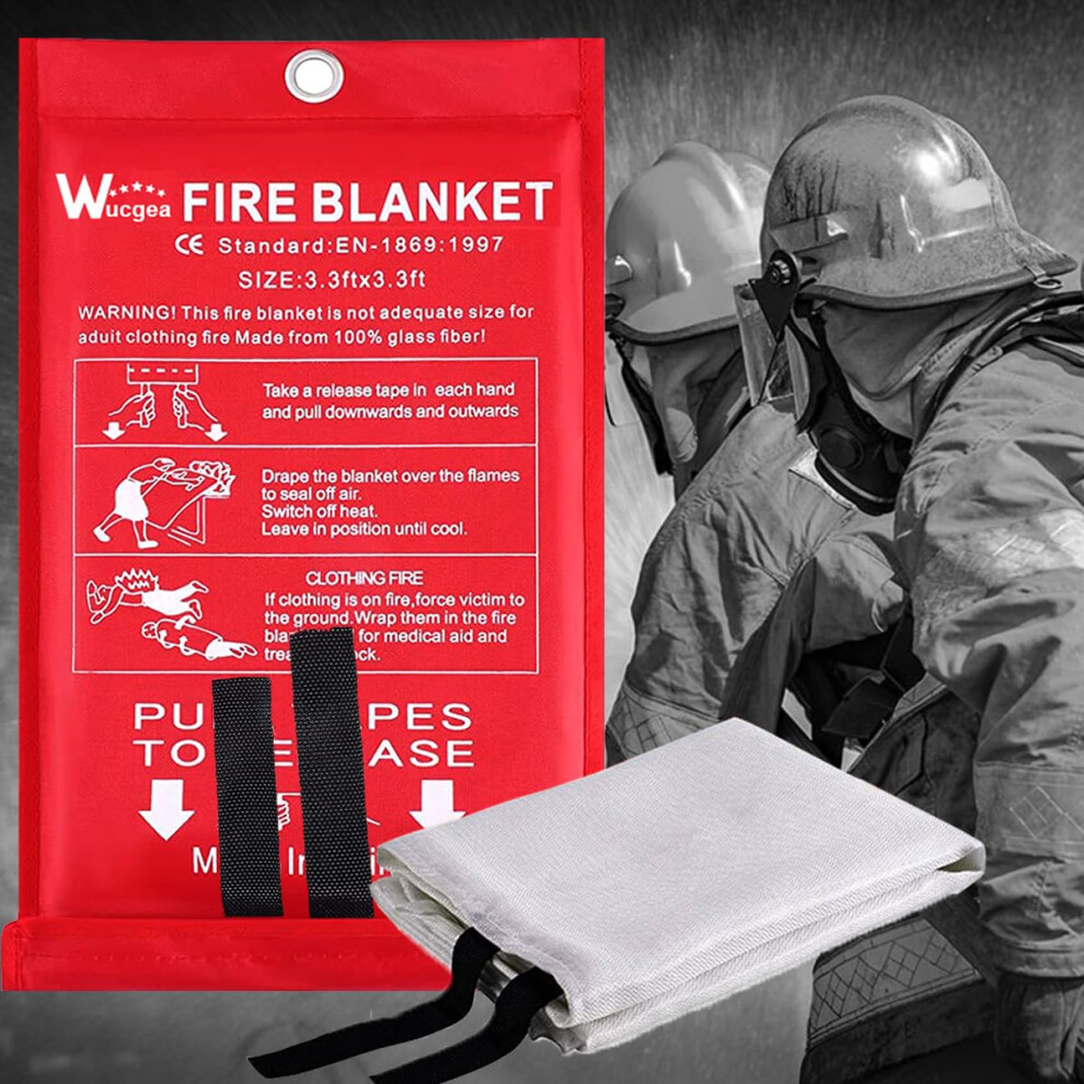 Fire Blanket For Kitchen - 1 Pack Fiberglass Reusable Fire Blankets Suppression Emergency For Home School Fireplace Car Office Garage Warehouse Safety 710946803060