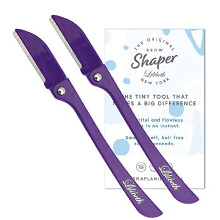 of New York Original Brow Shaper - Foldable Eyebrow Trimmer & Facial Hair Removal Device - Peach Fuzz Remover - Dermaplaning Tool for Women - Pack of