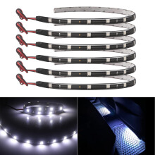Car Led Strip Light White 30CM Waterproof Led Lights Strip for Interior Car Lights Underglow Motorbike Golf Cart Exterior Led Strip 12V 5050 12SMD,