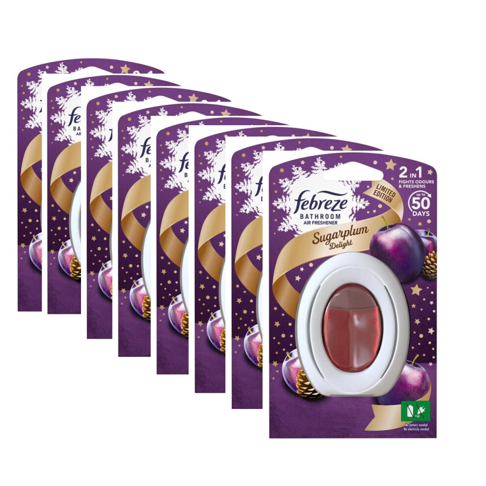 Febreze 8 X Bathroom Air Freshener Sugarplum Delight Limited Edition 7.5Ml New