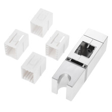 Adjustable Shower Bracket- No Removal of Shower Rail Shower Handset Holder with Four Sizes Slip-On Lift Rod Mounts - Ideal for Any Rail Rectangular
