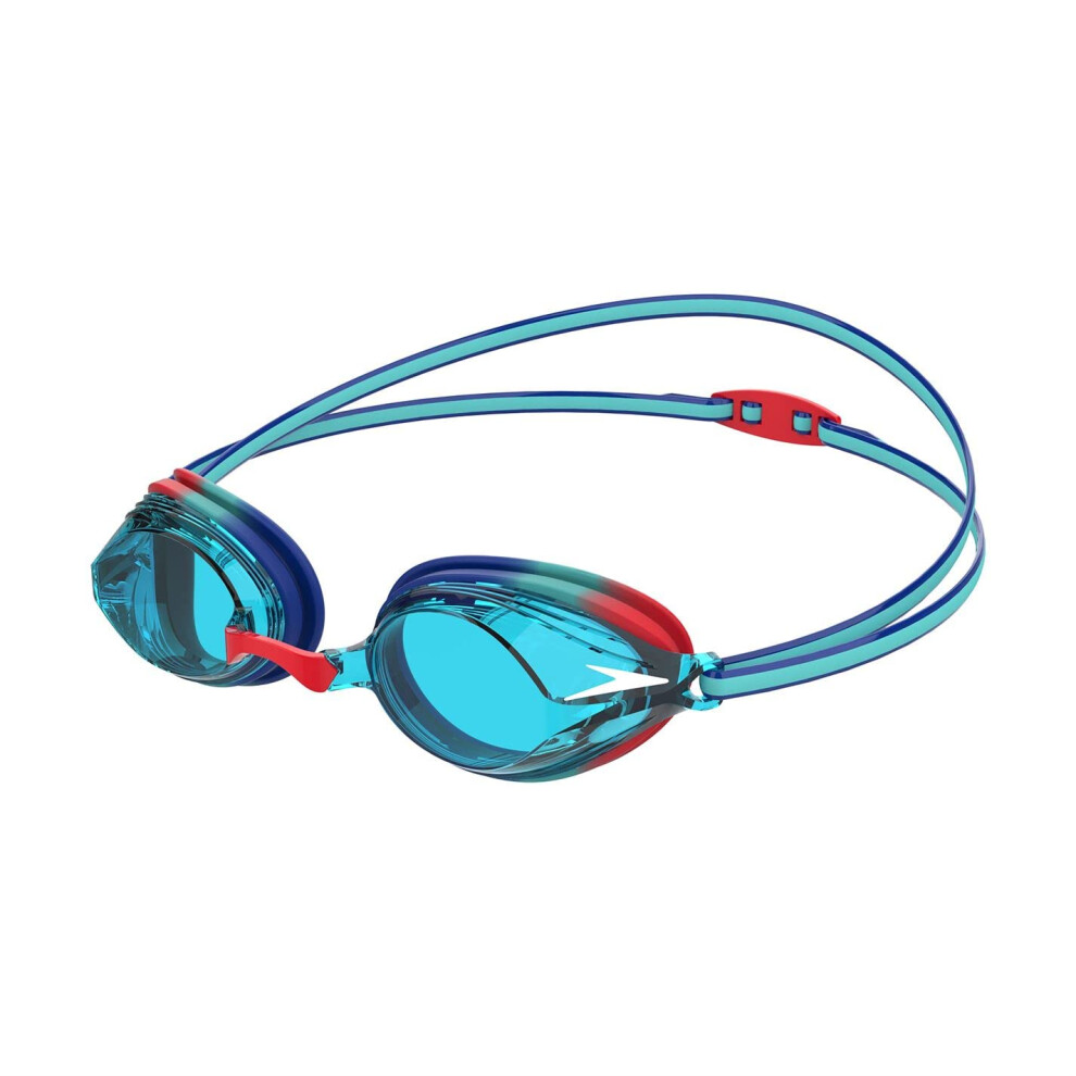 Junior Vengeance Swimming Goggles, Competitive, Racing, Training, Anti-Fog, Anti-Leak, Blue/Red, One Size