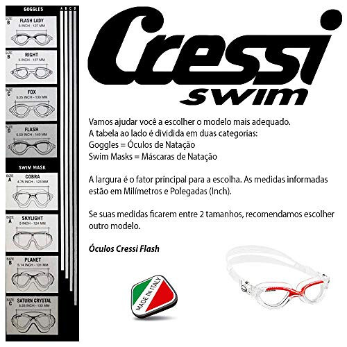 Cressi Cressi Schwimmbrille FLASH Cressi trans. Visier/trans/rot 1