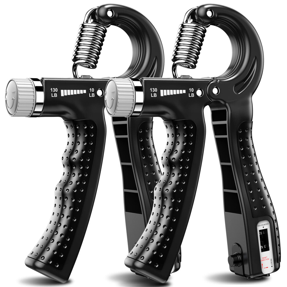 Kdg Hand Grip Strengthener 2 Pack Adjustable Resistance(5-60Kg) Forearm Exerciser, Grip Strength Trainer For Muscle Building And Injury Recovery For Black