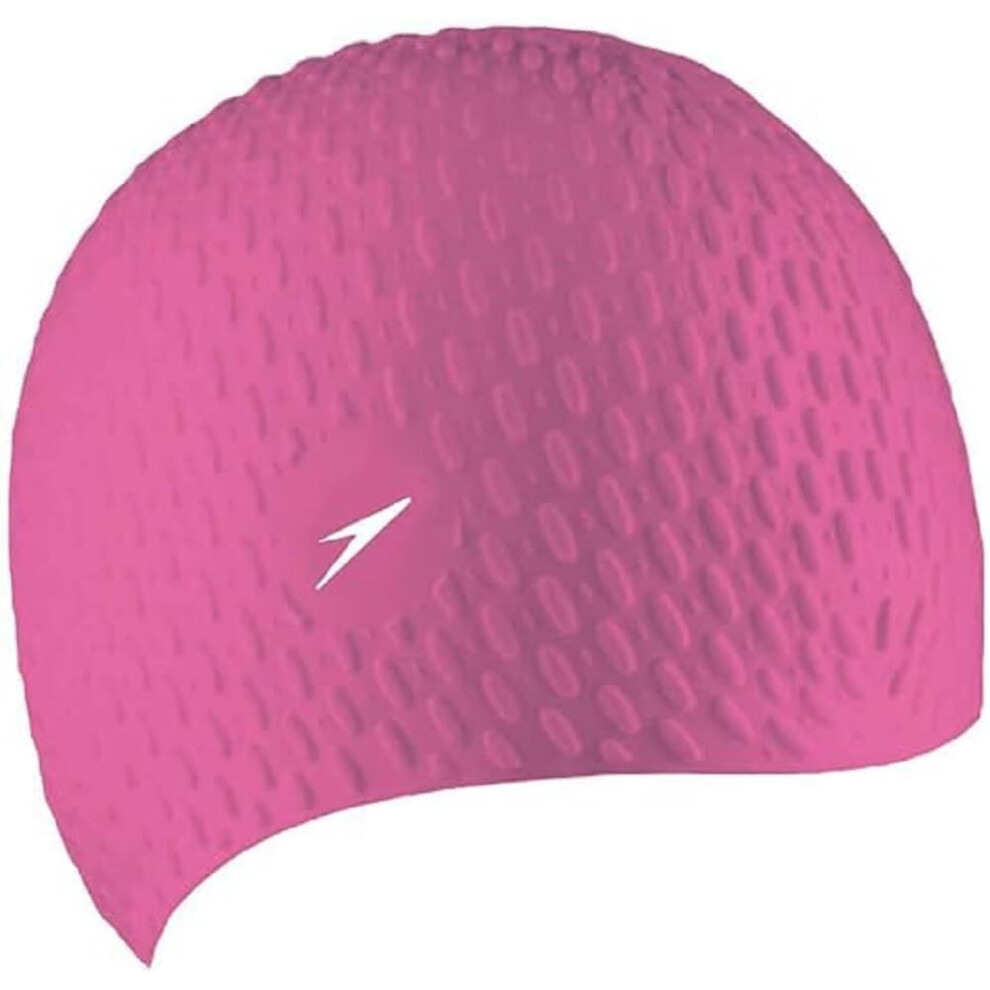 Speedo Unisex Bubble Active+ Swimming Cap | Textured Design, One Size Pink/Purple
