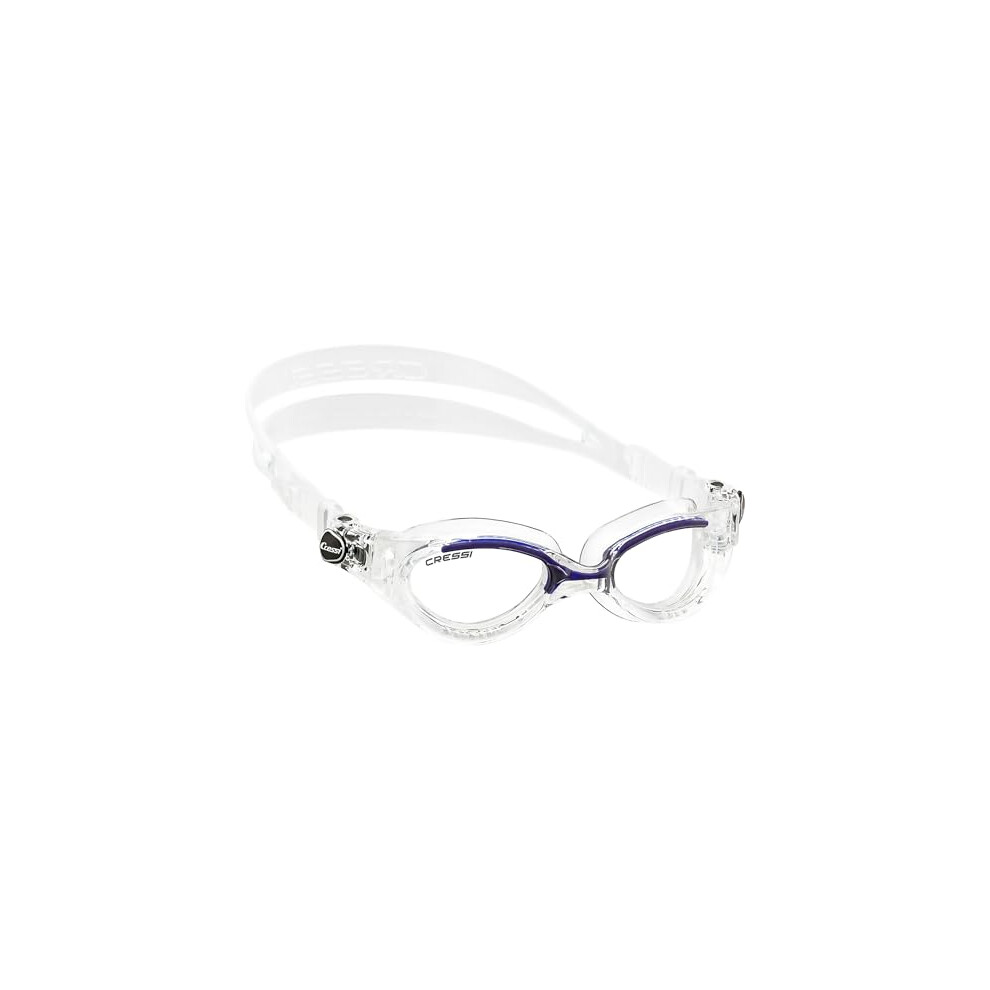 Lady Flash Goggles - Separate Eyepiece Swimming Goggles with Fogproof, Scratchproof, Anti-UV Lenses, Clear/Frame Clear Blue - Clear Lens, One Size