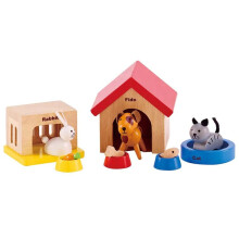 Conjunto de Animais de Estimação em Madeira da Hape para Casinha de Bonecas