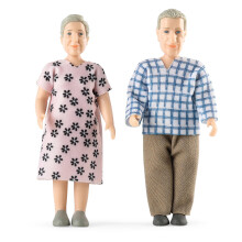 Doll House Dolls – Dolls House People Family, Mini Dolls, Charlie Family Doll Set Grandparents 2 Adults, Bendable Plastic Doll Toy Figures,