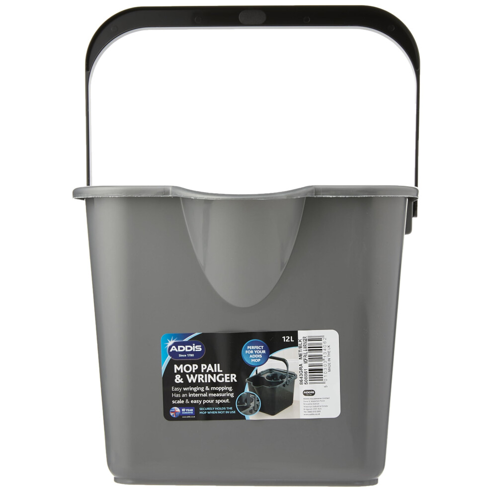 Mop Pail and Wringer in Charcoal Grey 12L Capacity