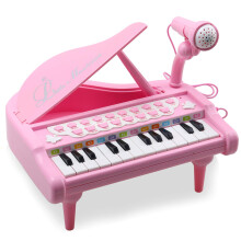 AmyBenton Kids Piano - Toddler Pink Piano for Girls - Baby Piano Keyboard for 1 2 Year Old - 24 Keys Electronic Toy Piano for Kids with Microphone
