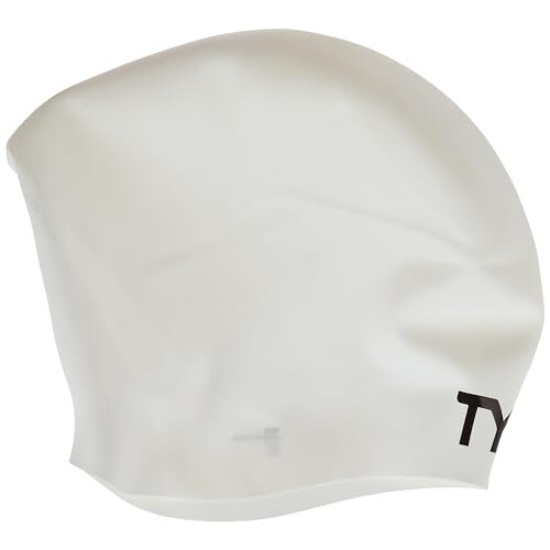 TYR Long Hair Swimming Cap White