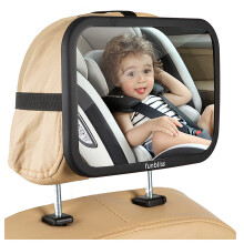 Baby Car Mirror A legstabilabb hts ls tkr prmium matt felletu szuper tiszta PMMA Anyag Tkr-biztonsg biztonsgos s trsll fekete