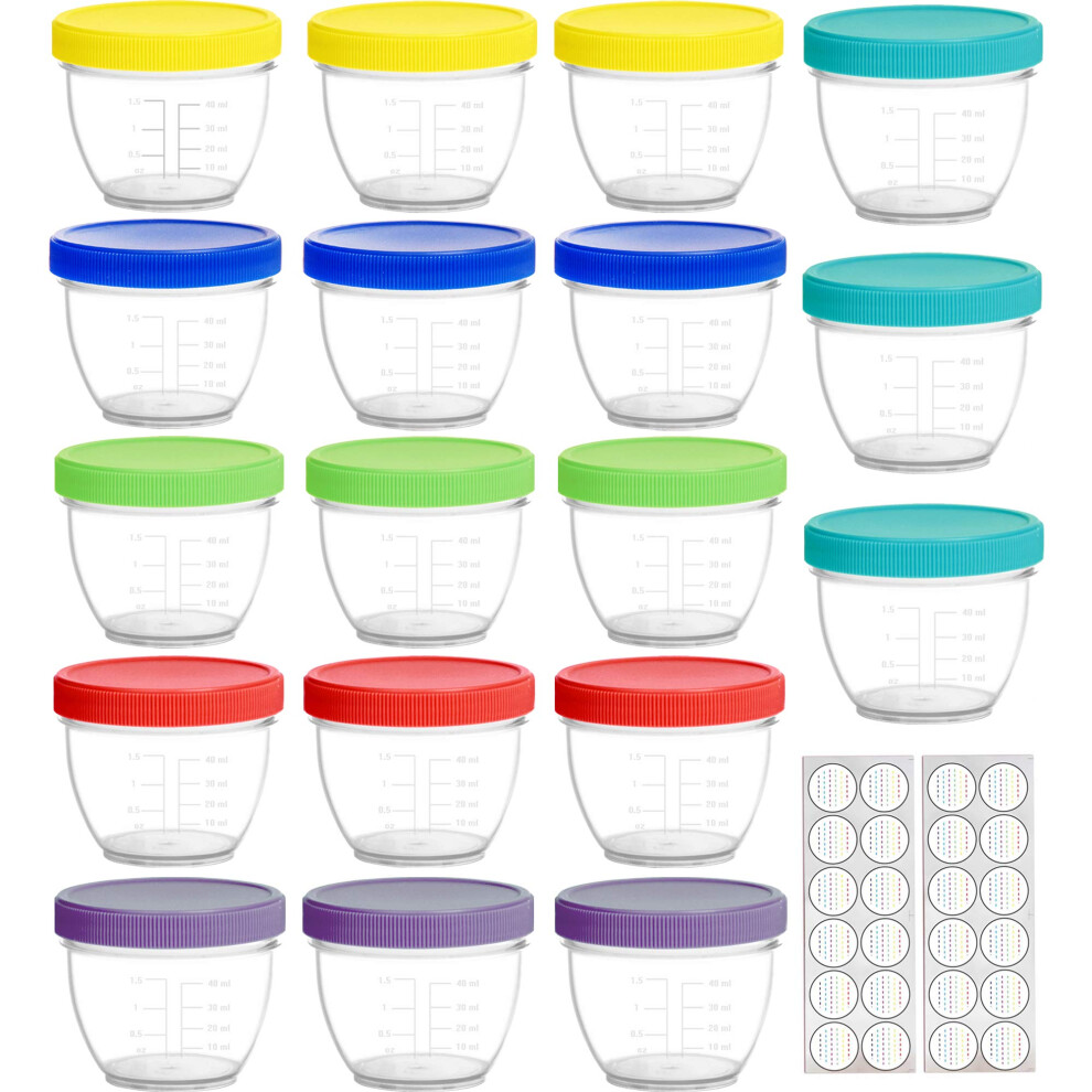 18 Pack 120Ml Baby Food Storage, Re-Usable Baby Food Containers With Lids And Labels, 9 Assorted Colors Youngever