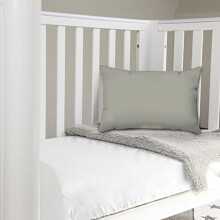 Toddler Crib Pillow Cases 33x46cm Silver, 2pc 400 Thread Count 100% Long Staple Cotton Luxurious Sateen Weave Baby Small Pillow Cases For Crib Bed By